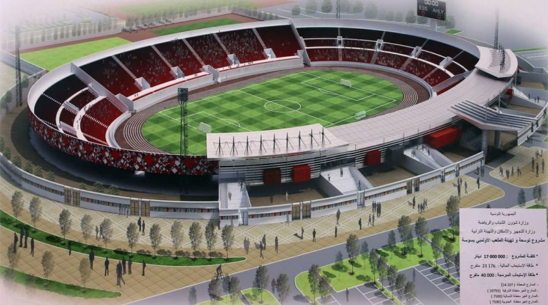 Titelbild: Entwurf des zukünftigen Olympiastadions Sousse